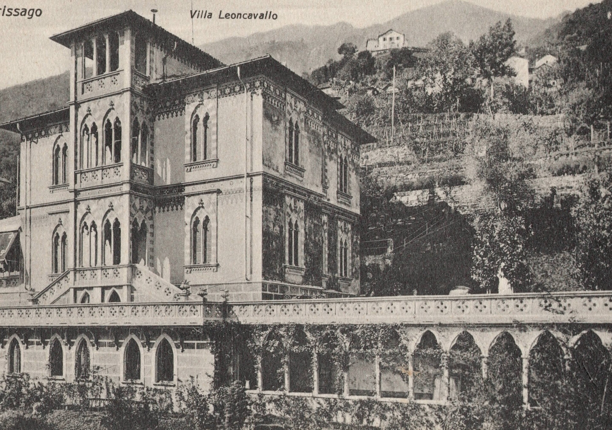Cartolina di Brissago con Villa Leoncavallo (Villa Myriam)